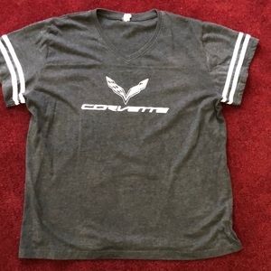 Corvette Ladies‎ gray V-Neck T-shirt